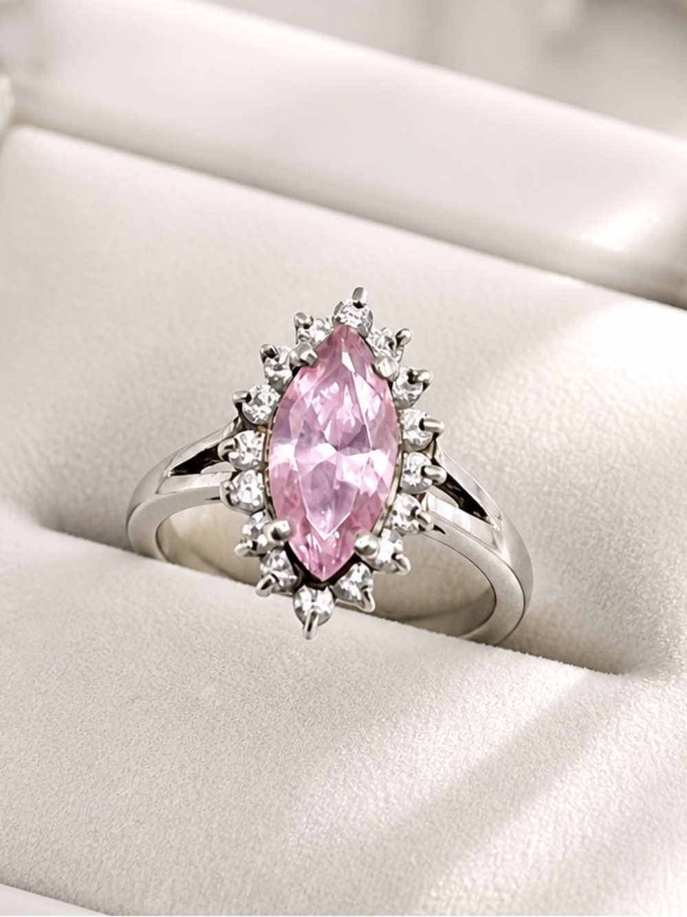 Size 6.5 Pink CZ 925 sterling silver ring